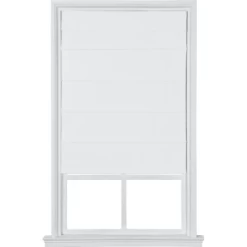 Home Basics Cordless Cotton Duck Thermal Roman Shade 23" X 64" White