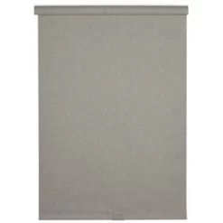 Home Basics Cordless Linen Look Thermal Fabric Roller Shade 34" X 66" Gray