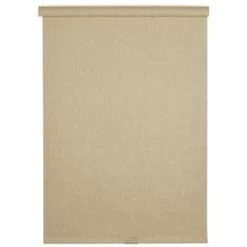 Home Basics Cordless Linen Look Thermal Fabric Roller Shade 72" X 66" Brown