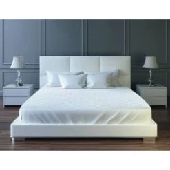 GENERIC 60 In X 80 In X 15 In Quilted Waterproof Queen Mattress Pad, White Case Of 8