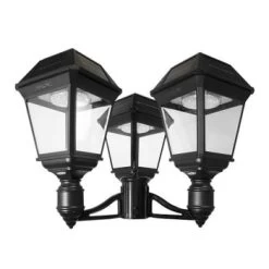 Gama Sonic Imperial Iii Solar Lamp Post - Triple Lamp - Black