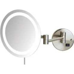 Sharper Image 8x Led Lighted Wall Mounted Mirror Nickel Finish Case Of 4