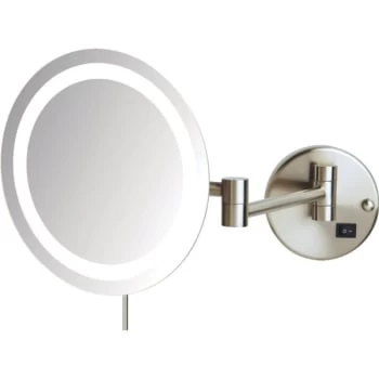 Sharper Image 8x Led Lighted Wall Mounted Mirror Nickel Finish Case Of 4