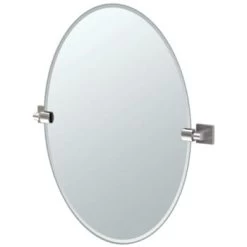 Gatco Elevate Frameless Oval Mirror In Satin Nickel