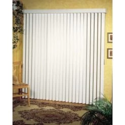 Achim Alabaster Patio Door Plain Vertical Blinds 78 X 84", Case Of 2