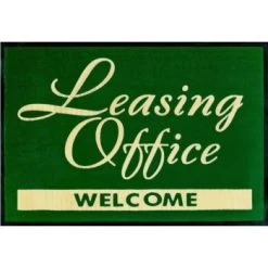 Leasing Office Welcome Floor Mat, Hunter Green, 6' X 4'