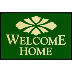 Welcome Home Floor Mat, Hunter Green, 3' X 2'