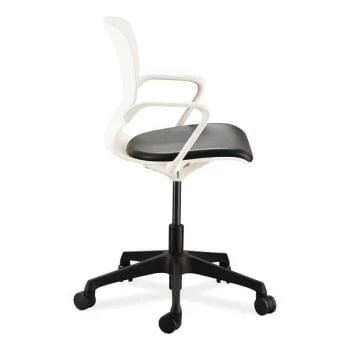 Safco Shell™ Desk Chair, 17" To 20" Seat Height, Black Seat, White Back - Image 2