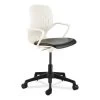 Safco Shell™ Desk Chair, 17" To 20" Seat Height, Black Seat, White Back