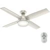 Hunter Dempsey 52 Led Indr/outdr Matte Nickel Ceiling Fan W/ Lt And Remote