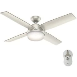 Hunter Dempsey 52 Led Indr/outdr Matte Nickel Ceiling Fan W/ Lt And Remote