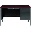 Hirsh Commercial 3-Drawer Executive Desk, 48 X 30, Charcoal/mahogany