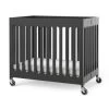 Foundations Compact Boutique™ Folding Crib, Slatted Foam Mattress, Ebony