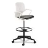 Safco Shell™ Extended-Height Chair, 22" To 32" High, Black Seat, White Back