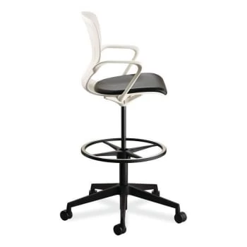 Safco Shell™ Extended-Height Chair, 22" To 32" High, Black Seat, White Back - Image 3
