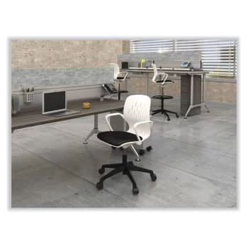 Safco Shell™ Extended-Height Chair, 22" To 32" High, Black Seat, White Back - Image 6