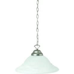 16 In. 1-Light Pendant Fixture (Brushed Steel)