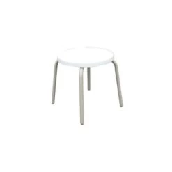 Windward Design Group White Frame 18" Round End Table Package Of 2