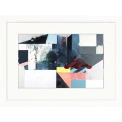 Clearwater Art Collection Abstract Theme B, Cool Scheme, White Frame