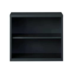 Hirsh 2 Shelf Metal Bookcase, 30"es Height, Charcoal