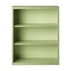 Hirsh 3 Shelf Metal Bookcase, 42" Height, Putty