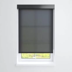 Fabtex® Manual Roller Shade For Windows 72"-84"w X 72"h 1% Ebony