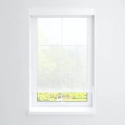 Fabtex® Manual Roller Shade For Windows 48"-60"w X 72"h Finelines White