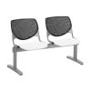 Kfi Seating Kool 2-Seat Reception Bench, Black Backs, White Seats