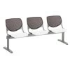 Kfi Seating Kool 3-Seat Reception Bench, Brownstone Backs, White Seats