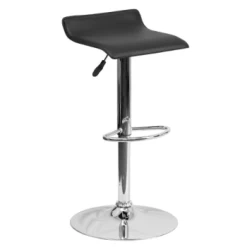 Flash Furniture Contemporary Black Vinyl Adjustable Barstool With Chrome Base