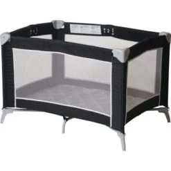 Foundations Sleep N Store Play Yard Crib Mod Plaid Graphite
