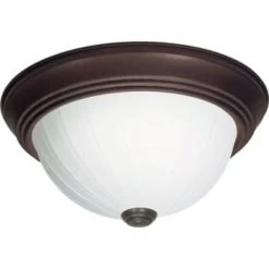 Satco® 13 In. 2-Light Incandescent Flush Mount Light (Old Bronze)