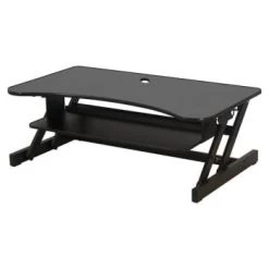 Lorell® Deluxe Sit To Stand Desk Riser, Black, 16.31" Maximum Rise