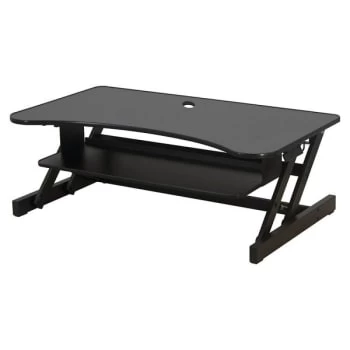 Lorell® Deluxe Sit To Stand Desk Riser, Black, 16.31" Maximum Rise