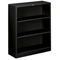 Hon® Brigade 3-Shelf Black Steel Bookcase