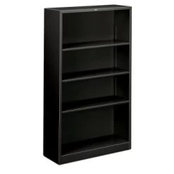 Hon® Brigade 4-Shelf Black Steel Bookcase