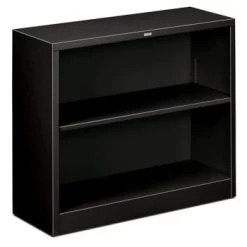 Hon® Brigade 2-Shelf Black Steel Bookcase