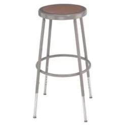 National Public Seating® Round Adjustable Height Stool With Hardboard Seat 25-33