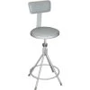 National Public Seating® Round Swivel Stool With Vinyl Padded Seat And Backrest