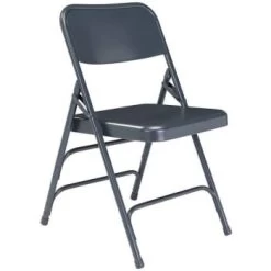 National Public Seating® All Steel Blue Folding Chair, Triple Brace,package Of 4