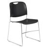 National Public Seating® Ultra Compact Plastic Stack Chair Black