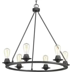 Progress Lighting® Debut 6-Light Indoor Chandelier (Graphite) (Glass)